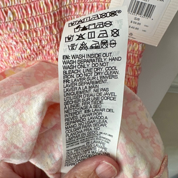 Women's Keep it Sweet Billabong Floral Smocked Babydoll Mini Dress S NEW - Picture 7 of 8